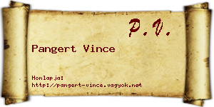 Pangert Vince névjegykártya